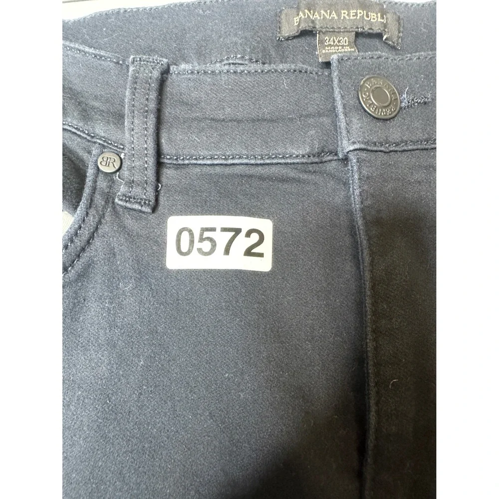 Banana Republic Mens 34x30 Black Straight Leg 5-Pocket Pants Chinos 0572